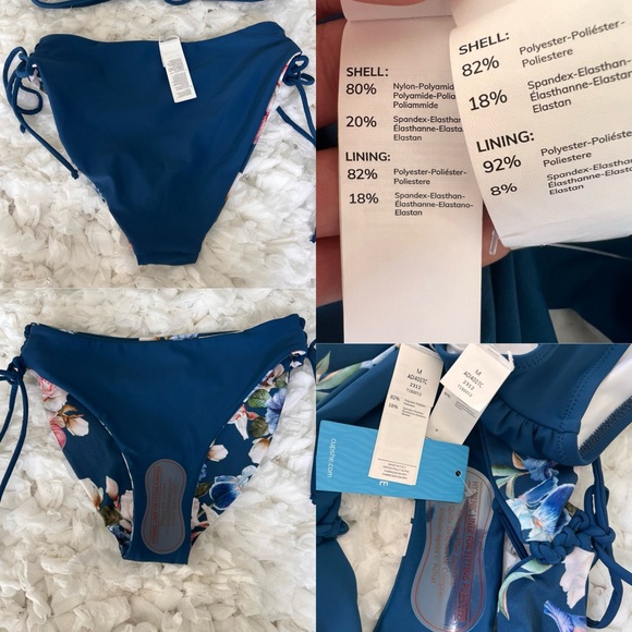NWT Women's 2 Piece Bikini Set Back Braided Straps with Reversible Bottom SIZE M - Picture 15 of 17